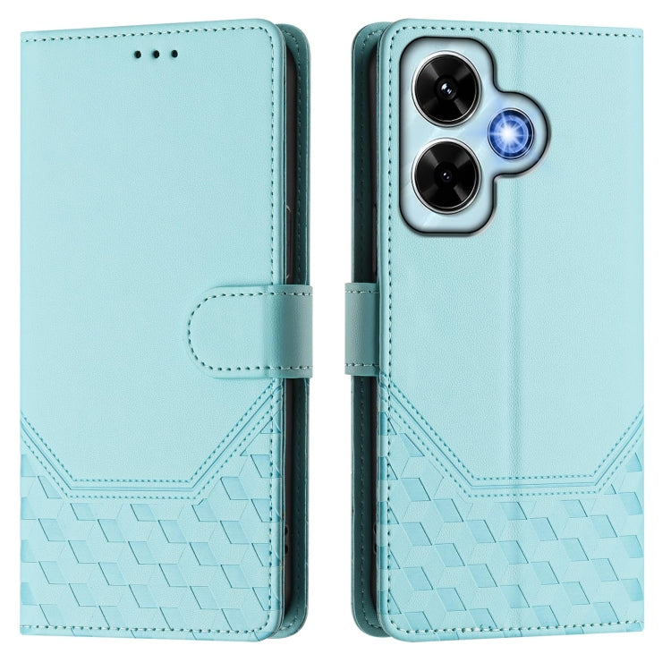 For Redmi Note 13 4G Global Honeycomb Embossing RFID Leather Phone Case