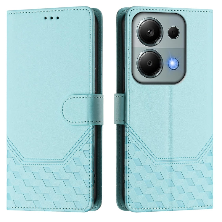 For Redmi Note 13 Pro 4G Global Honeycomb Embossing RFID Leather Phone Case