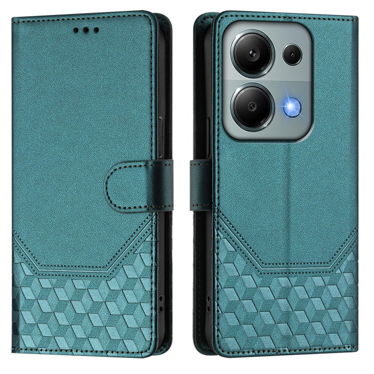 For Redmi Note 13 Pro 4G Global Honeycomb Embossing RFID Leather Phone Case