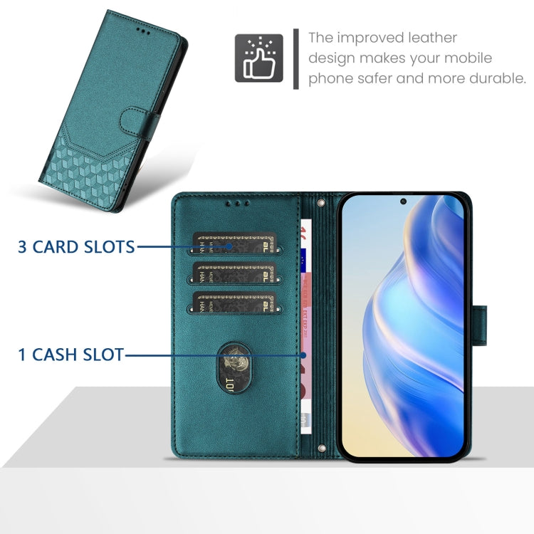 For Redmi Note 13 Pro 4G Global Honeycomb Embossing RFID Leather Phone Case