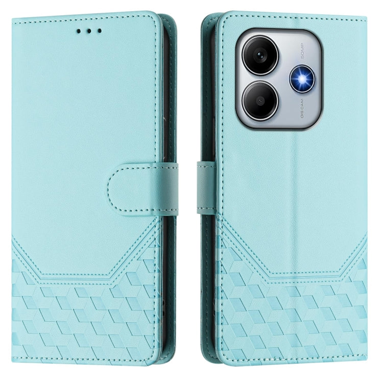 For Redmi Note 14 5G Honeycomb Embossing RFID Leather Phone Case