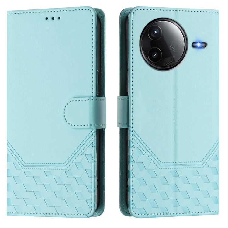For Redmi K80 5G / K80 Pro 5G Honeycomb Embossing RFID Leather Phone Case