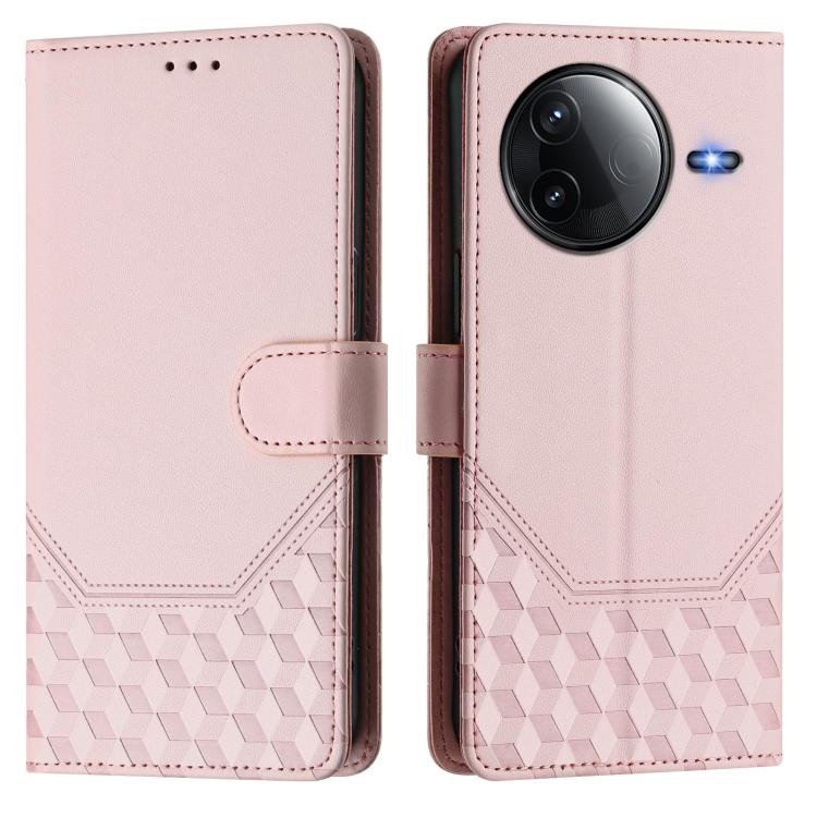 For Redmi K80 5G / K80 Pro 5G Honeycomb Embossing RFID Leather Phone Case