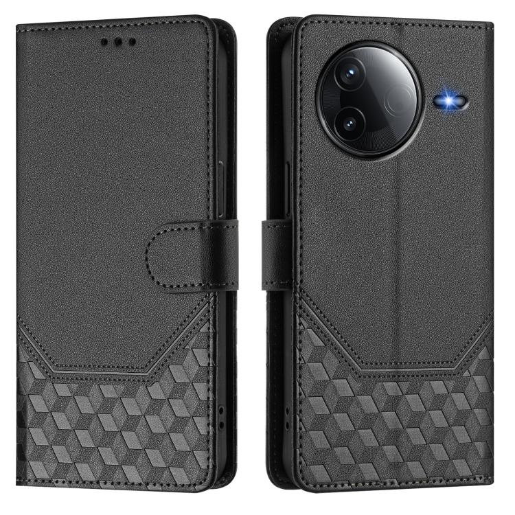For Redmi K80 5G / K80 Pro 5G Honeycomb Embossing RFID Leather Phone Case