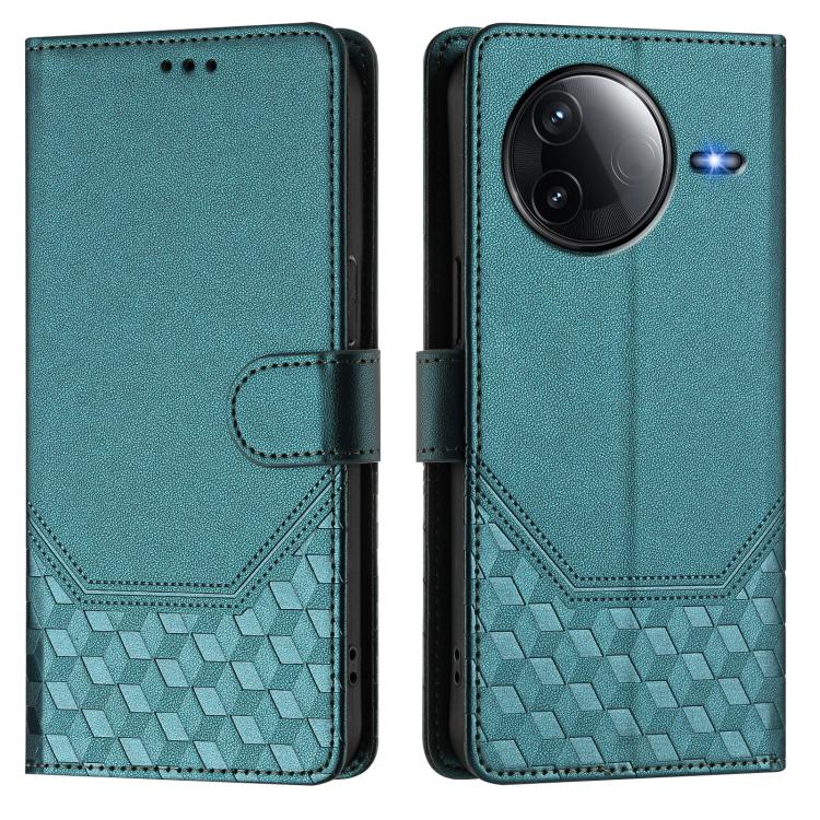 For Redmi K80 5G / K80 Pro 5G Honeycomb Embossing RFID Leather Phone Case