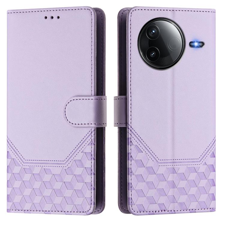 For Redmi K80 5G / K80 Pro 5G Honeycomb Embossing RFID Leather Phone Case