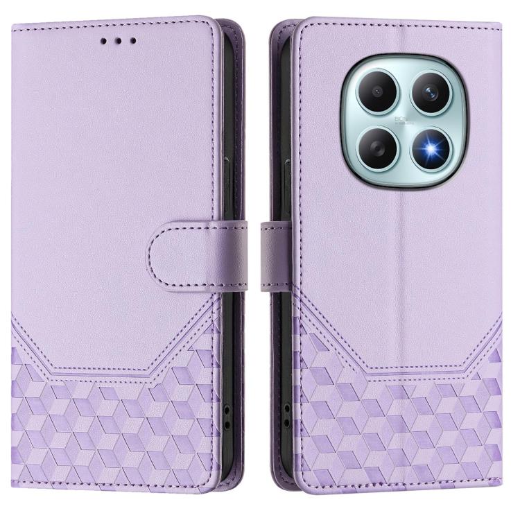 For Redmi Note 15 5G / 4G 164mm / Poco M8 5G Honeycomb Embossing RFID Leather Phone Case