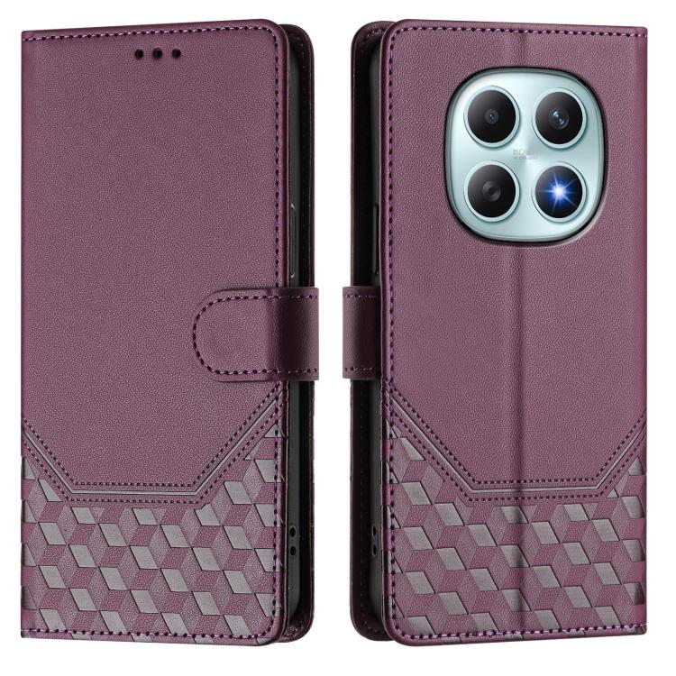 For Redmi Note 15 5G / 4G 164mm / Poco M8 5G Honeycomb Embossing RFID Leather Phone Case