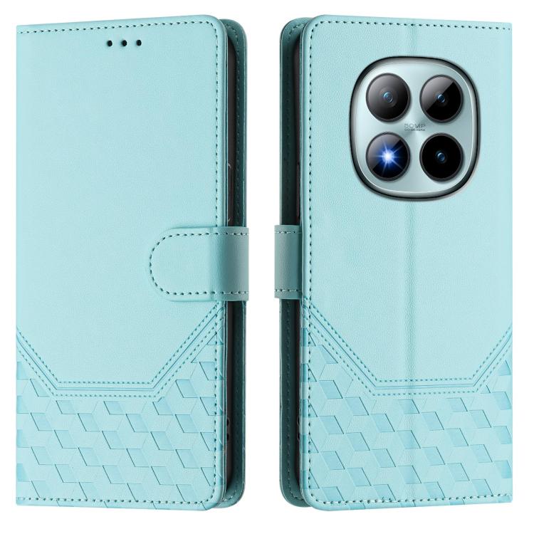 For Redmi Note 15 Pro+ 5G 163.3mm/Poco M8 Pro 5G Honeycomb Embossing RFID Leather Phone Case