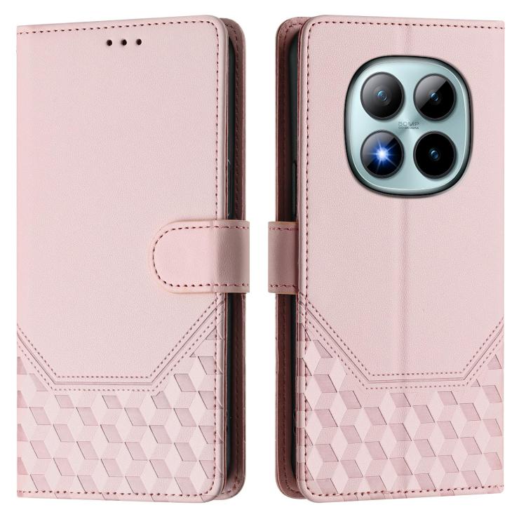For Redmi Note 15 Pro+ 5G 163.3mm/Poco M8 Pro 5G Honeycomb Embossing RFID Leather Phone Case