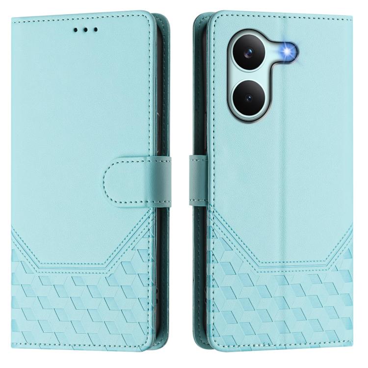 For Redmi Turbo 5 5G Global / Poco X8 Pro 5G Honeycomb Embossing RFID Leather Phone Case