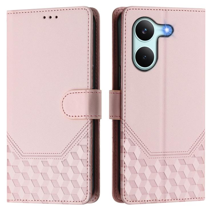 For Redmi Turbo 5 5G Global / Poco X8 Pro 5G Honeycomb Embossing RFID Leather Phone Case