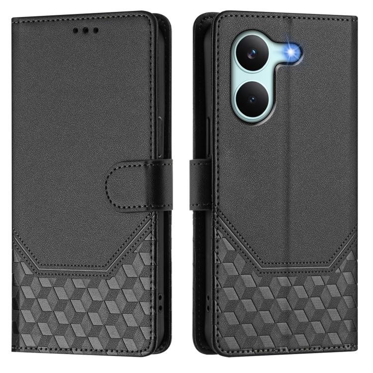For Redmi Turbo 5 5G Global / Poco X8 Pro 5G Honeycomb Embossing RFID Leather Phone Case