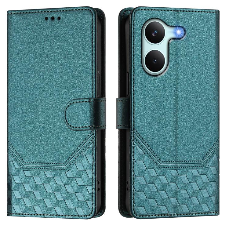 For Redmi Turbo 5 5G Global / Poco X8 Pro 5G Honeycomb Embossing RFID Leather Phone Case
