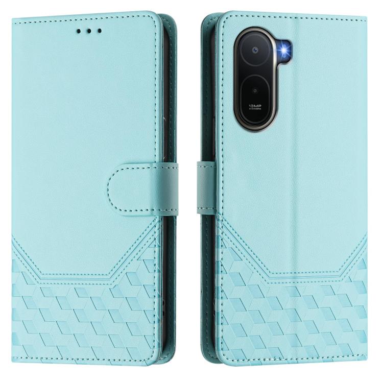 For Redmi A7 Pro 171mm / Poco C85x 5G Honeycomb Embossing RFID Leather Phone Case