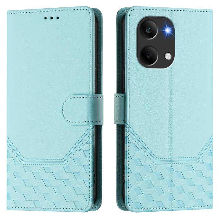 For Redmi Turbo 5 Max / Poco X8 Pro Max Honeycomb Embossing RFID Leather Phone Case