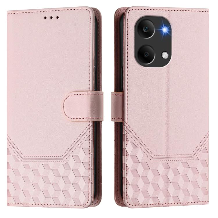 For Redmi Turbo 5 Max / Poco X8 Pro Max Honeycomb Embossing RFID Leather Phone Case