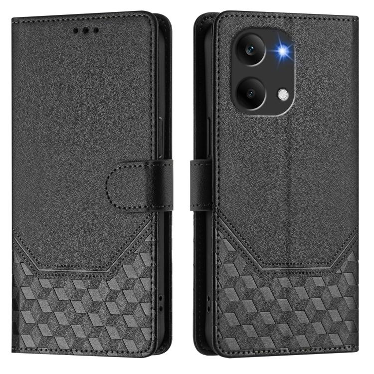 For Redmi Turbo 5 Max / Poco X8 Pro Max Honeycomb Embossing RFID Leather Phone Case