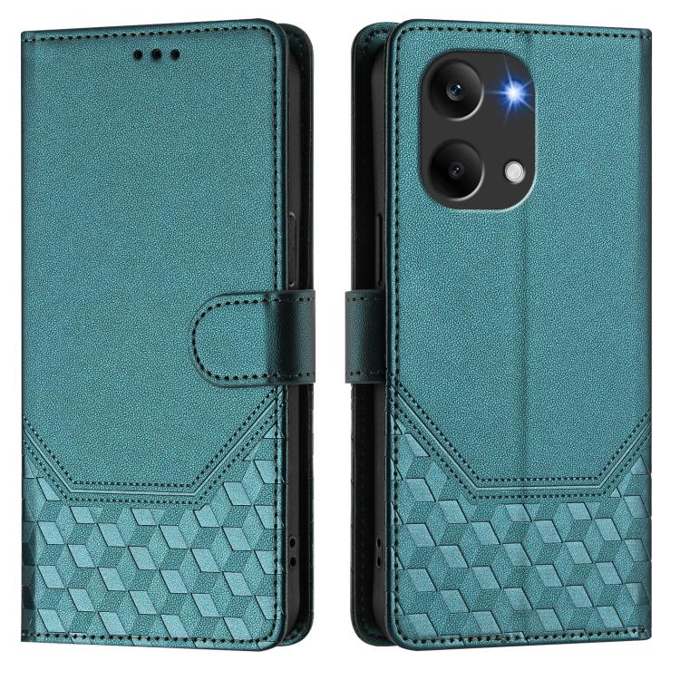 For Redmi Turbo 5 Max / Poco X8 Pro Max Honeycomb Embossing RFID Leather Phone Case