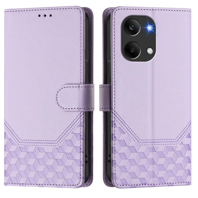 For Redmi Turbo 5 Max / Poco X8 Pro Max Honeycomb Embossing RFID Leather Phone Case