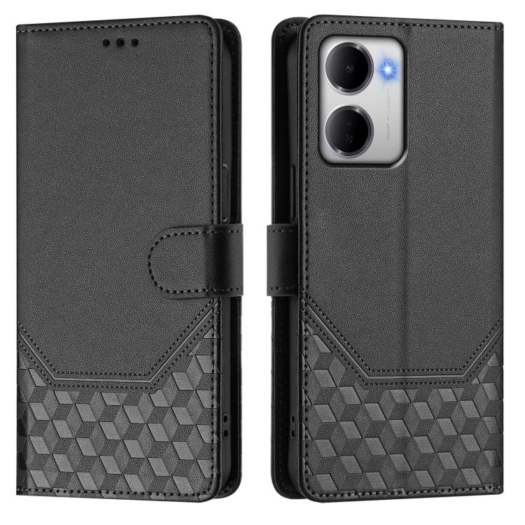 For Redmi 15a 5G Honeycomb Embossing RFID Leather Phone Case