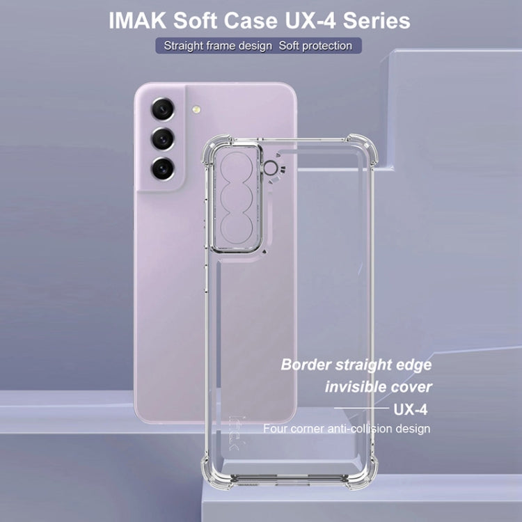 For Samsung Galaxy S21 FE 5G IMAK UX-4 Series Four-corner Shockproof Phone Case - Transparent