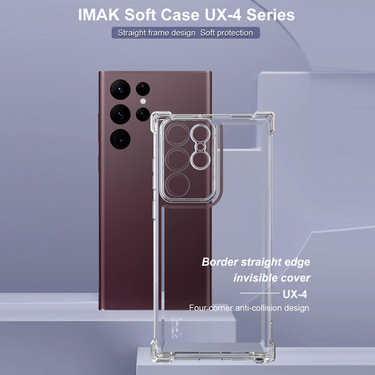 For Samsung Galaxy S22 Ultra 5G IMAK UX-4 Series Four-corner Shockproof Phone Case - Transparent