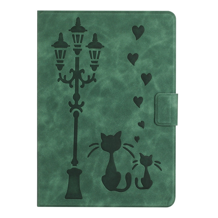For Samsung Galaxy Tab A 10.1 2019 Embossed Couple Cat Smart Tablet Leather Case