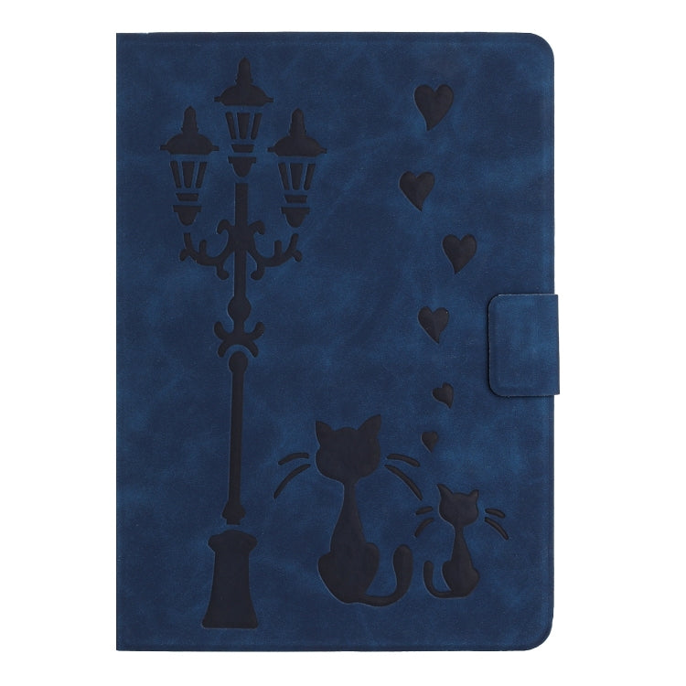 For Samsung Galaxy Tab A 10.1 2019 Embossed Couple Cat Smart Tablet Leather Case