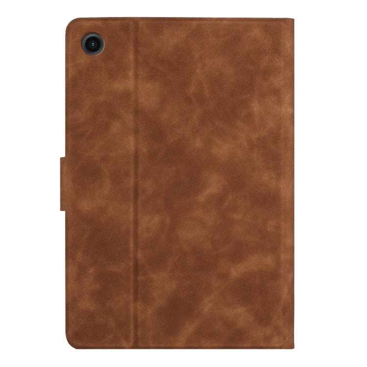 For Samsung Galaxy Tab A11 / A9 Embossed Couple Cat Smart Tablet Leather Case
