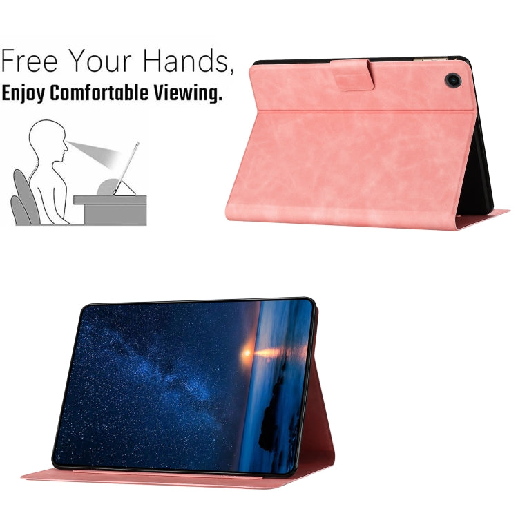 For Samsung Galaxy Tab A11+ / A9+ Embossed Couple Cat Smart Tablet Leather Case