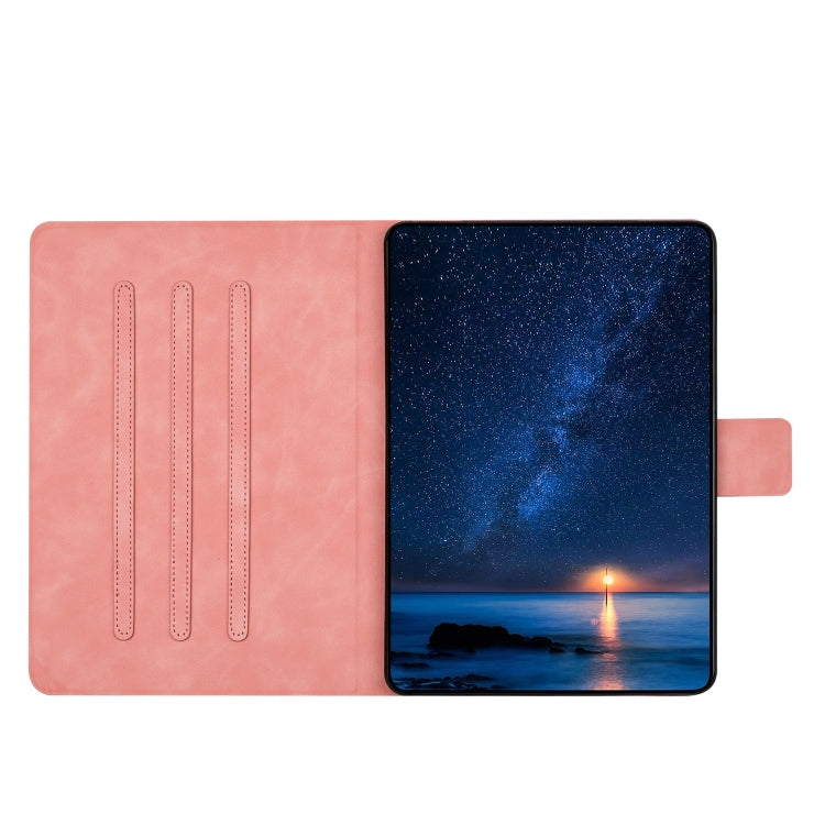 For Samsung Galaxy Tab S6 Lite Embossed Couple Cat Smart Tablet Leather Case