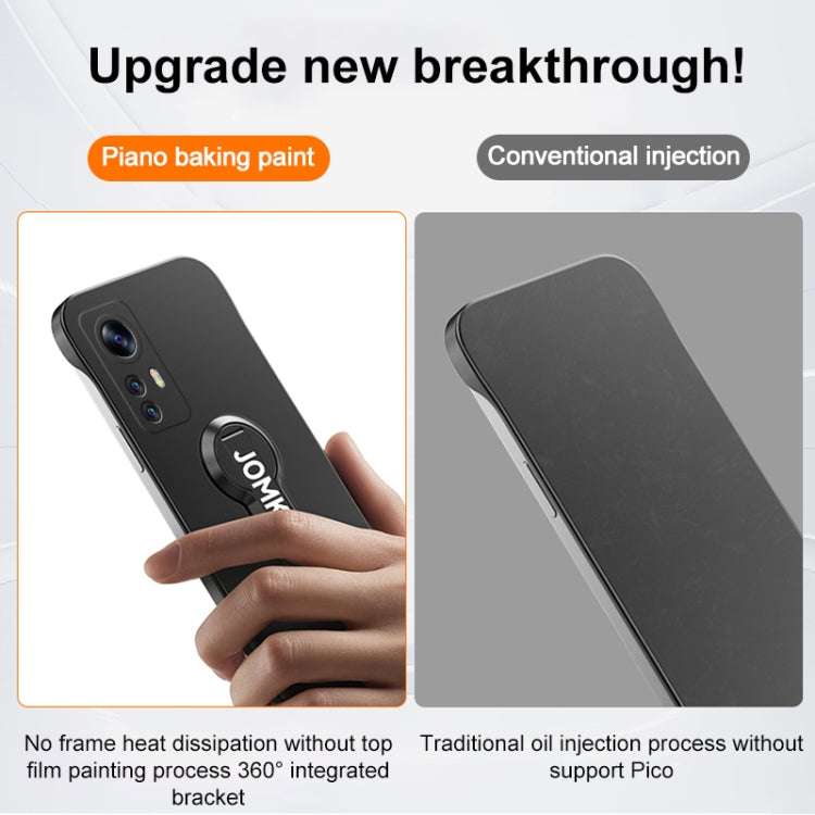 For Xiaomi 12 Baking Varnish 360 Rotate Holder No Frame PC Phone Case