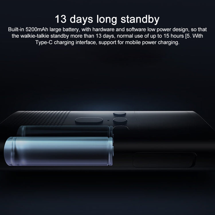 Original Xiaomi IP65 Waterproof UV Dual Band Walkie Talkie 2 - Black