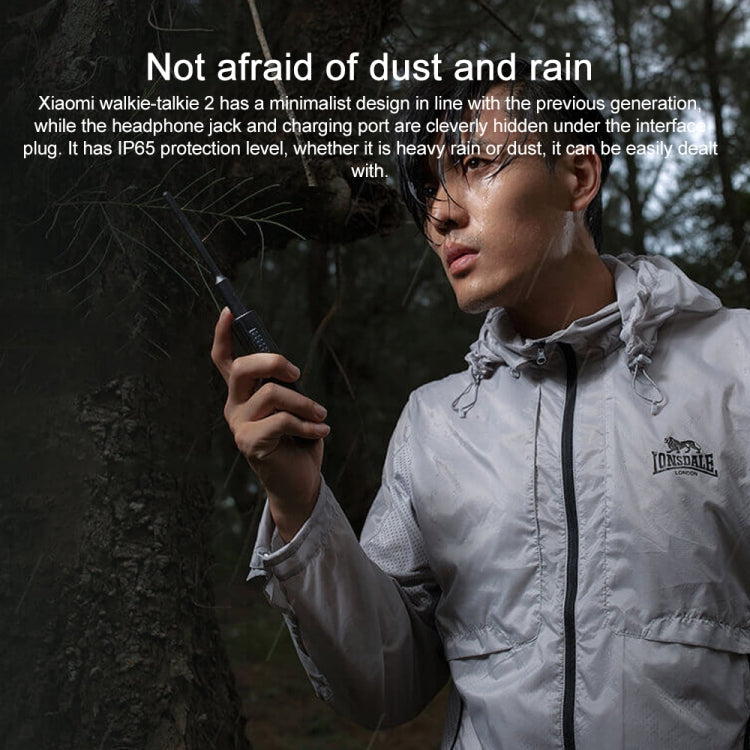 Original Xiaomi IP65 Waterproof UV Dual Band Walkie Talkie 2 - Black