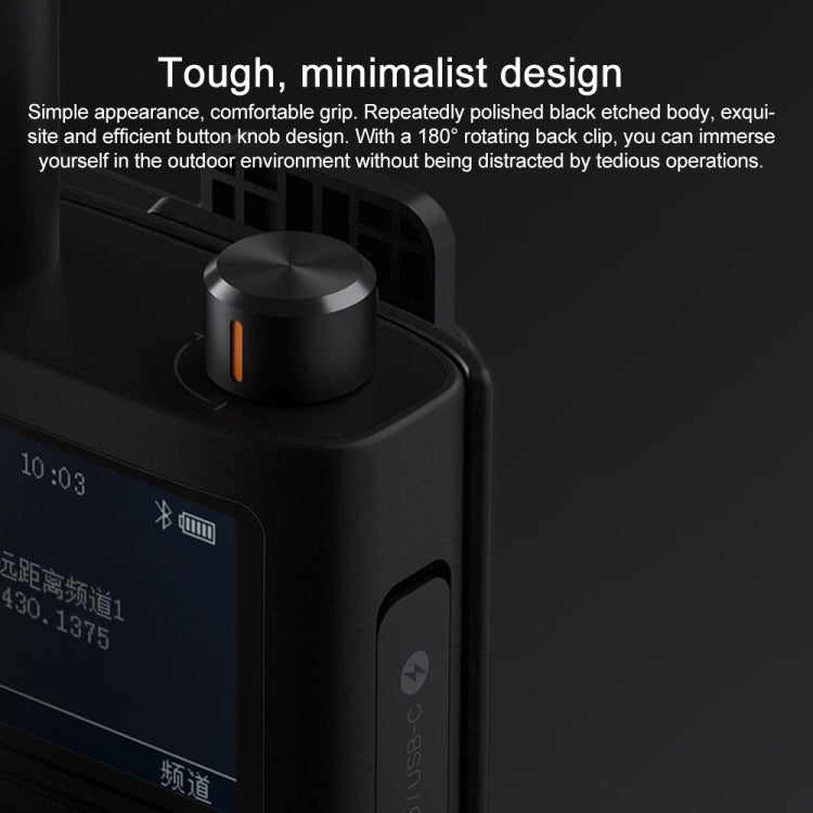 Original Xiaomi IP65 Waterproof UV Dual Band Walkie Talkie 2 - Black