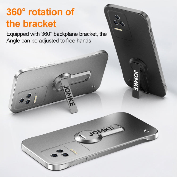 For Redmi K50 Baking Varnish 360 Rotate Holder No Frame PC Phone Case