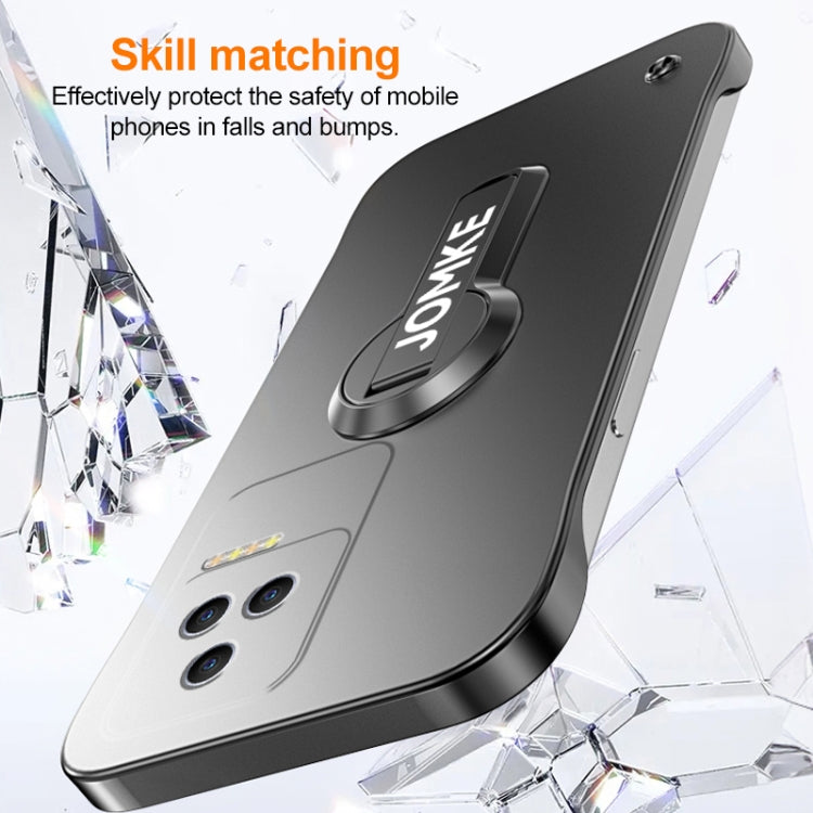 For Redmi K50 Baking Varnish 360 Rotate Holder No Frame PC Phone Case