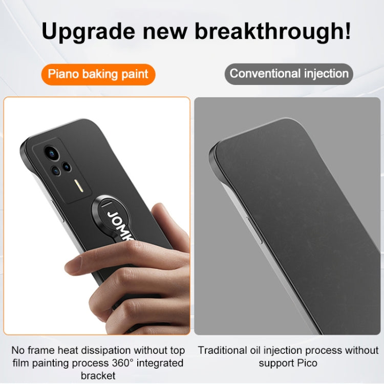 For Redmi K60E Baking Varnish 360 Rotate Holder No Frame PC Phone Case