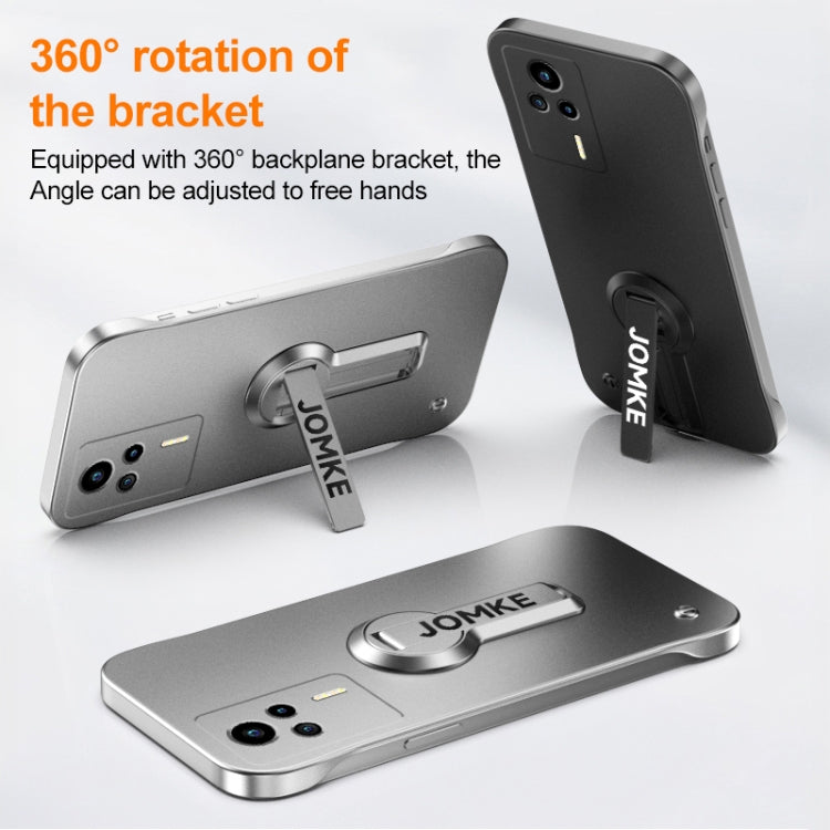 For Redmi K60E Baking Varnish 360 Rotate Holder No Frame PC Phone Case