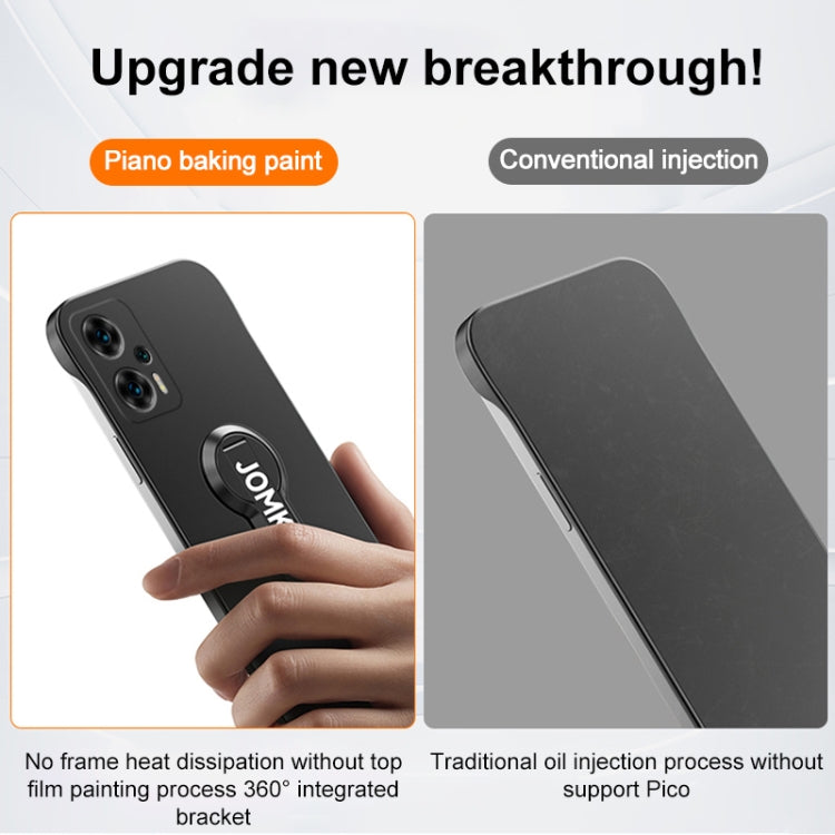 For Redmi Note 11T Pro Baking Varnish 360 Rotate Holder No Frame PC Phone Case
