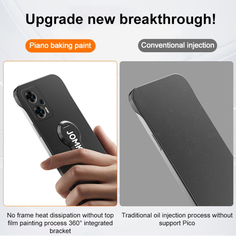For Redmi Note 12T Pro Baking Varnish 360 Rotate Holder No Frame PC Phone Case