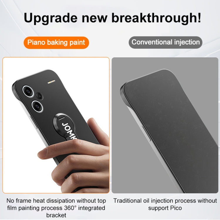 For Redmi Note 13 Pro+ Baking Varnish 360 Rotate Holder No Frame PC Phone Case