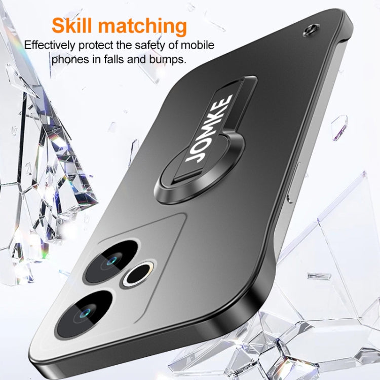 For Redmi Turbo 3 Baking Varnish 360 Rotate Holder No Frame PC Phone Case