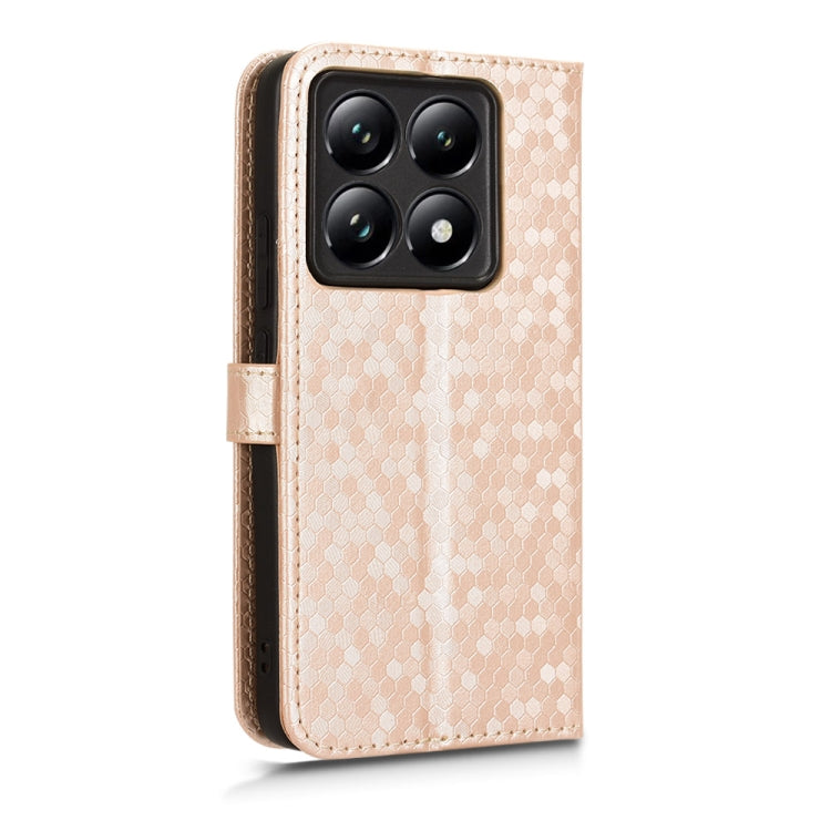 For Xiaomi 14T Pro Honeycomb Dot Texture Leather Phone Case