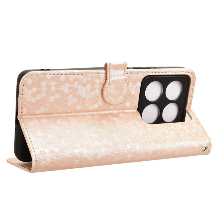 For Xiaomi 14T Pro Honeycomb Dot Texture Leather Phone Case