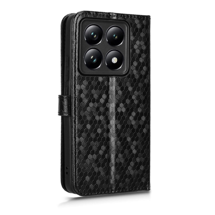 For Xiaomi 14T Honeycomb Dot Texture Leather Phone Case