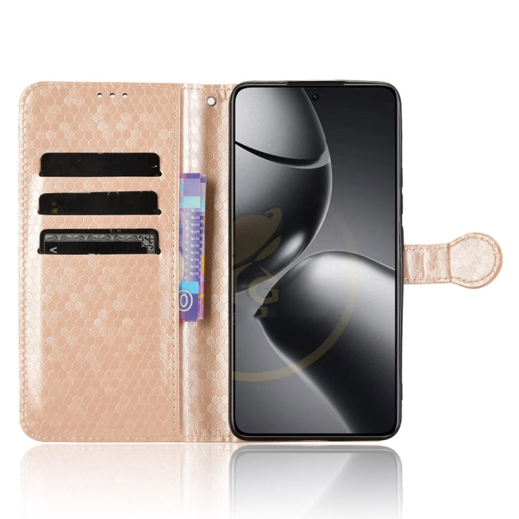 For Xiaomi 14T Honeycomb Dot Texture Leather Phone Case