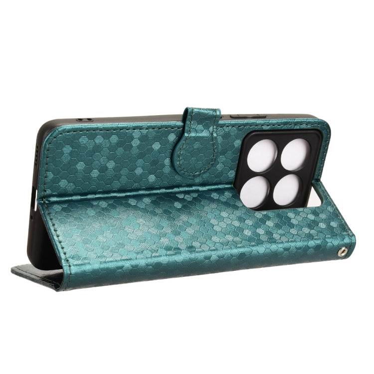 For Xiaomi 14T Honeycomb Dot Texture Leather Phone Case