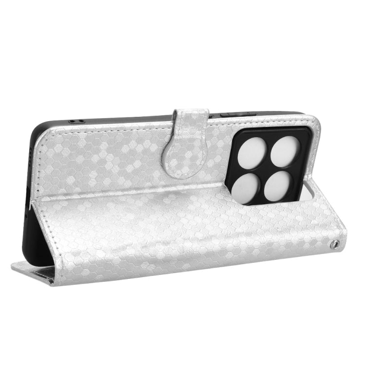 For Xiaomi 14T Honeycomb Dot Texture Leather Phone Case